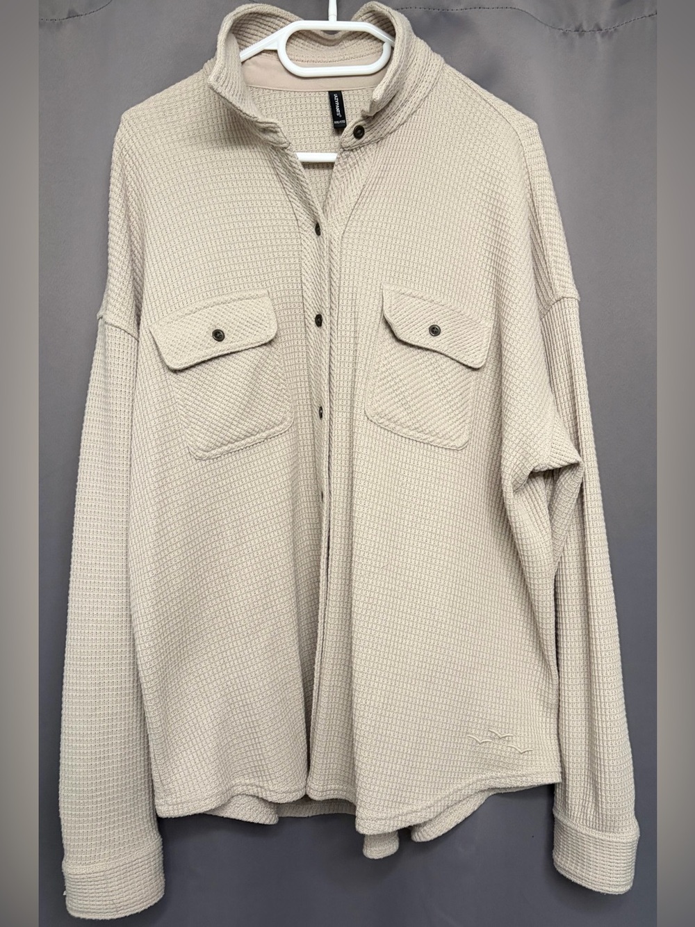 Lazypants Waffle-Knit Button-Down Long Sleeve Sweater - Size XXL
